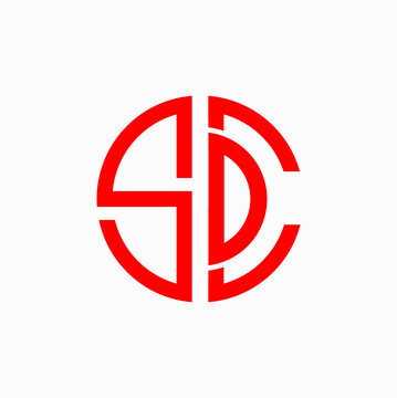 SDC initials red logo vector image