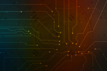 Abstract futuristic circuit board Illustration, Circuit board with various technology elements. Circuit board pattern for digital abstract technology background