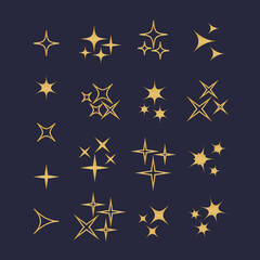 Black sparkles, glowing light effect stars and bursts vector set. Bright firework, decoration twinkle, shiny flash vecor illustration