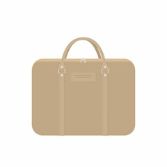 Briefcase isolated on white background. Vector illustration. Flat cartoon style