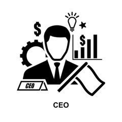Ceo icon isolated on white background vector illustration.