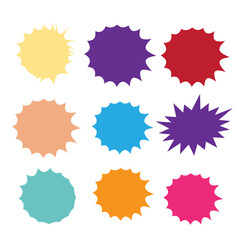 Set of vector starburst, sunburst badges. Starburst isolated icons set