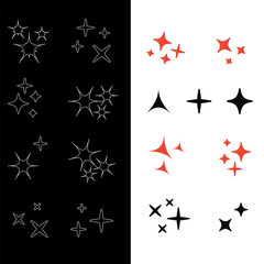 Vector sparkles icon set. Star element