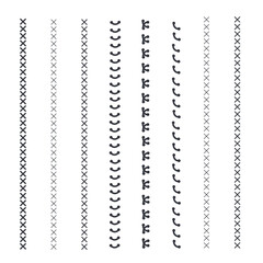 Stitched borders, sewing machine seams for fabric. Sewing machine stitches zig zag line