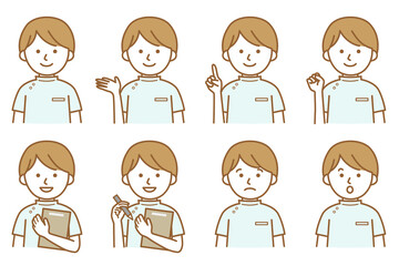 男性 医療 白衣  整体 治療院 人物 イラスト ベクター AI 素材