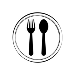 fork spoon and plate vector illustration design. restaurant icon logo