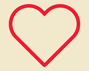 A red hollow heart. Heart with valentine stroke