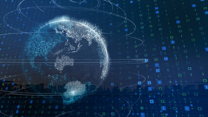 デジタル営業　在宅勤務　テレワーク　IoTによる大都市のデジタル化 背景画像のイメージ