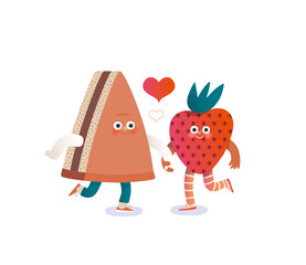 Perfect couple - flat vector illustration of perfect match