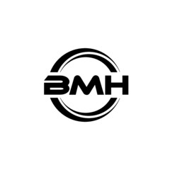 BMH letter logo design with white background in illustrator, vector logo modern alphabet font overlap style. calligraphy designs for logo, Poster, Invitation, etc.	