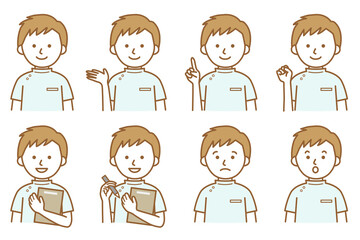 男性 医療 白衣  整体 治療院 薬局 人物 イラスト ベクター AI 素材