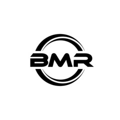 BMR letter logo design with white background in illustrator, vector logo modern alphabet font overlap style. calligraphy designs for logo, Poster, Invitation, etc.	