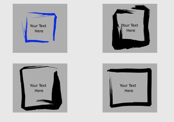 Black rectangle vector grunge background for design template