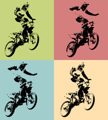 Pop art dirt bike poster