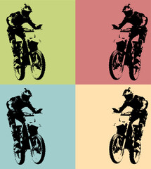 Fototapeta na wymiar Pop art dirt bike poster