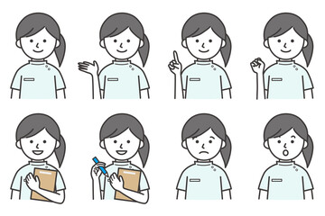 女性 医療 白衣  整体 治療院 薬局 人物 イラスト ベクター AI 素材