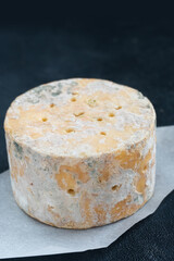 English Stilton cheese with blue mold.