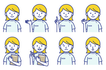 女性 医療 白衣  整体 治療院 薬局 人物 イラスト ベクター AI 素材