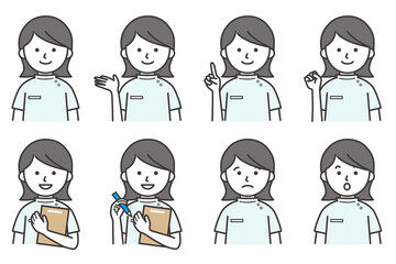 女性 医療 白衣  整体 治療院 薬局 人物 イラスト ベクター AI 素材