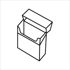 A pack of cigarettes or cigarette box vector icon for apps and websites on white background