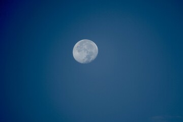 Obraz na płótnie Canvas almost full moon on a completely clear sky