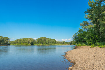 A river with a pebble bank