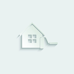 House painting icon, home paint icon vector House repair sign
