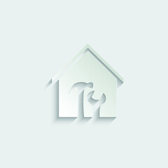 Fototapeta premium House building icon, home build icon vector House repair sign