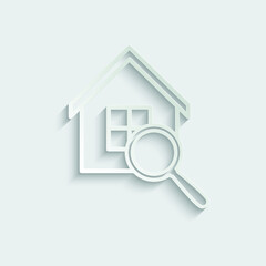 real estate icon House search icon rent sign vector Find home logo