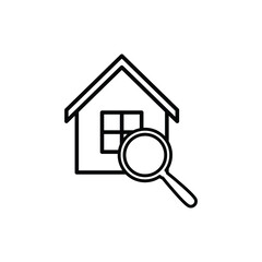 real estate icon House search icon rent sign vector Find home logo