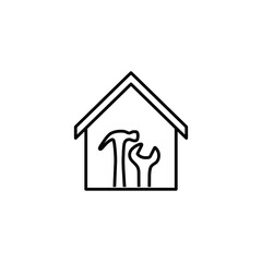House building icon, home build icon vector House repair sign