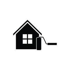 House painting icon, home paint icon vector House repair sign