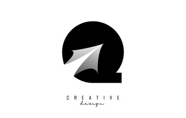 Paper cut letter Q. Vector Illustration with creative cut letter. Realistic paper cut effect on white background. 