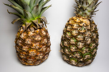 Fresh and ripe pineapple on a white background