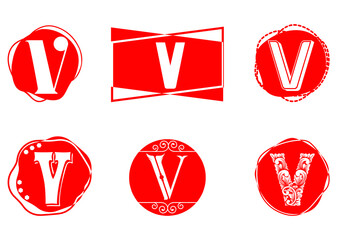 V letter logo and icon design template