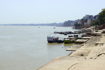 Fototapeta na wymiar View of Lal ghat, Varanasi, India