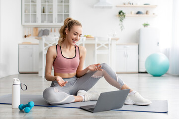 Modern fitness gadgets for coach working at home