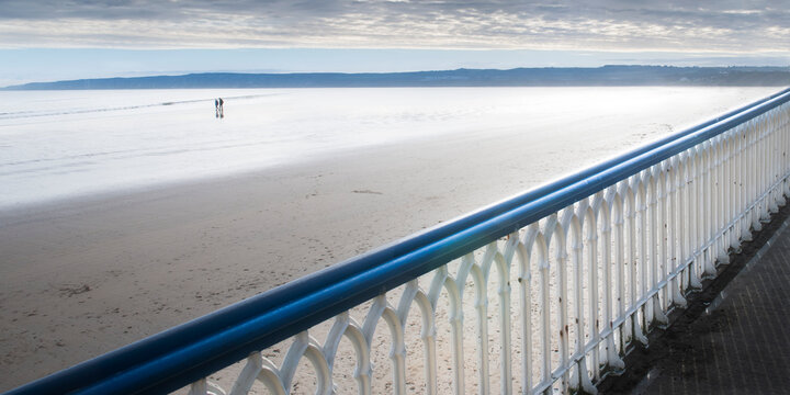 walking on the beach at Filey in winter