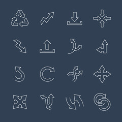 Interface Arrow icons set . Interface Arrow pack symbol vector elements for infographic web