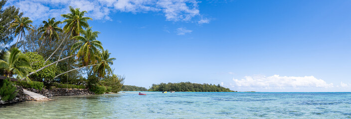 Tropical beach panorama as background image