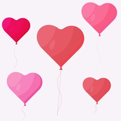Plakat valentine's day, hearts, love, balloons, romance