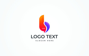 B chat logo, B letter  logo