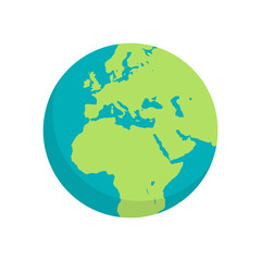 Earth and planet flat vector illustration.
