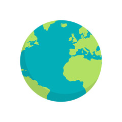 Earth and planet flat vector illustration.
