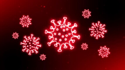COVID 19 coronavirus infections viruses flying in dark space, pandemic crisis - Powered by Adobe