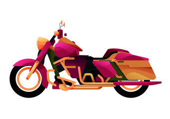 Beautiful detailed motorcycle. Vector illustration, transportation.
