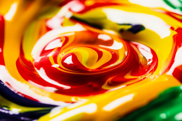 Glossy oil paint close up