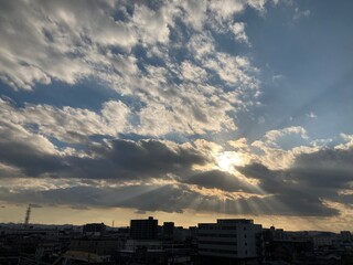 sunset over the city