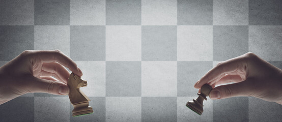 Chess tournament banner with copy space