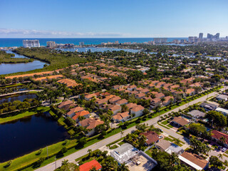 Aerial photo homes in a neighborhood Hollywood FL